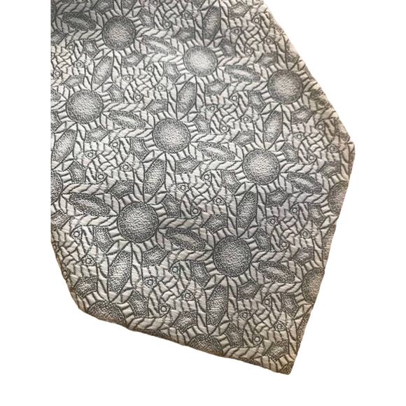 Vintage Wide White and Black Tie, Geometric Print Tie, Monsieur Cravatieur Tie - Picture 3 of 6
